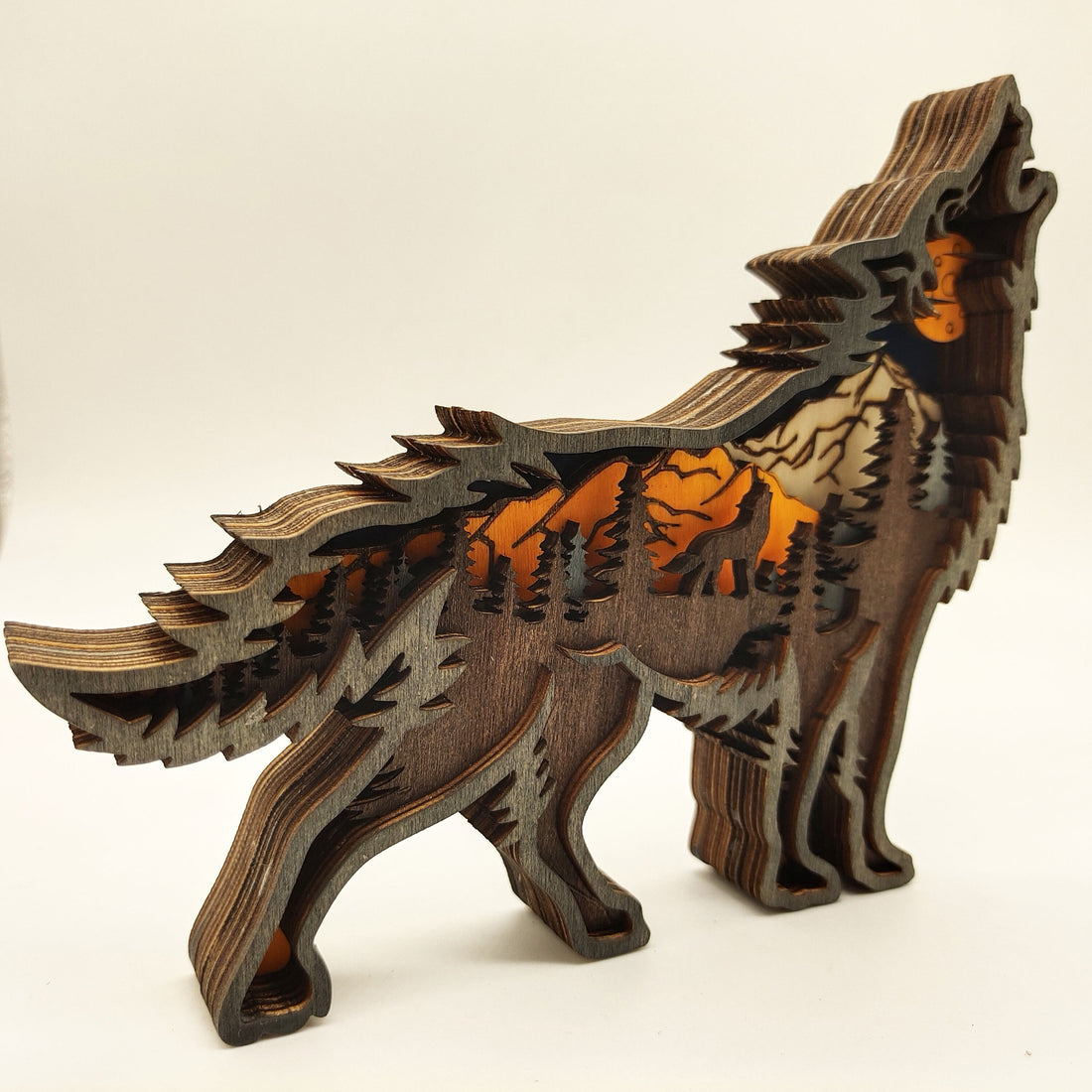 Christmas Wooden Animal Carving Wall Hanging Decor